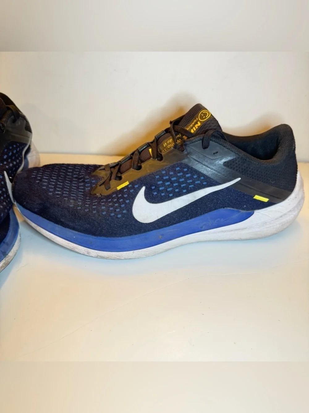 Nike Navy and White Men's Running Sneakers